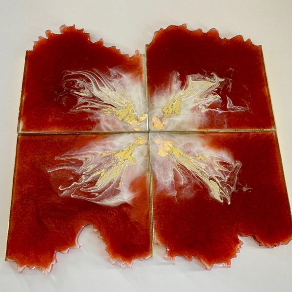 Square Geode Coaster Set - Picture 2 of 8